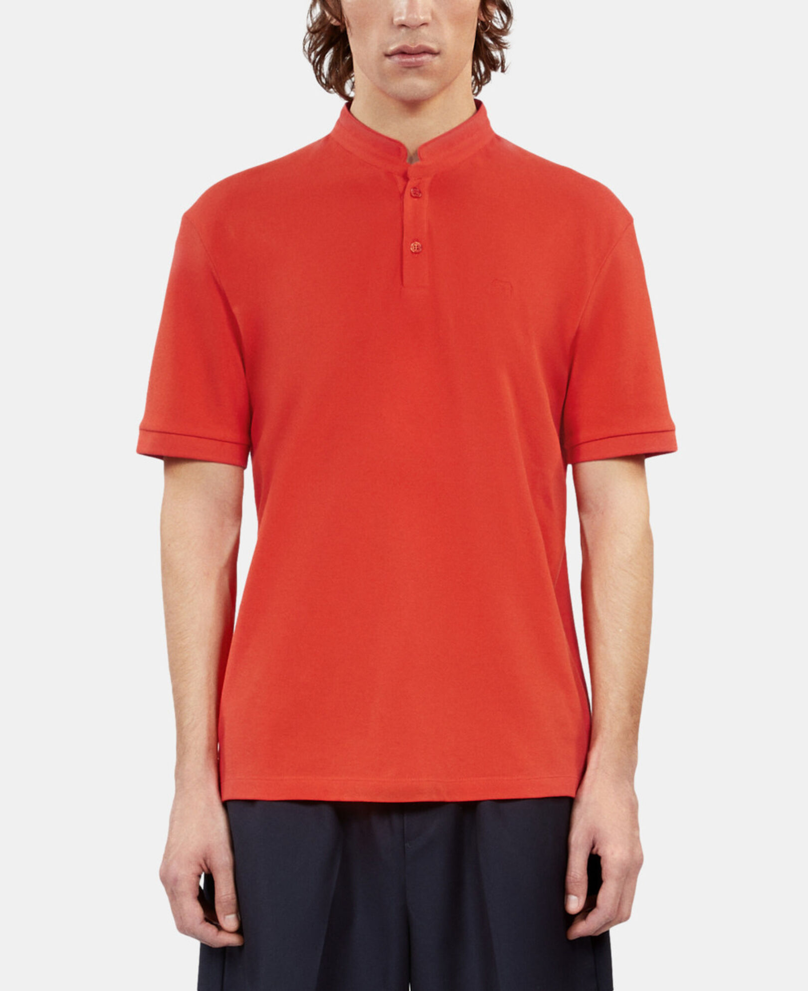 The Kooples MEN RED red pique cotton polo t-shirt