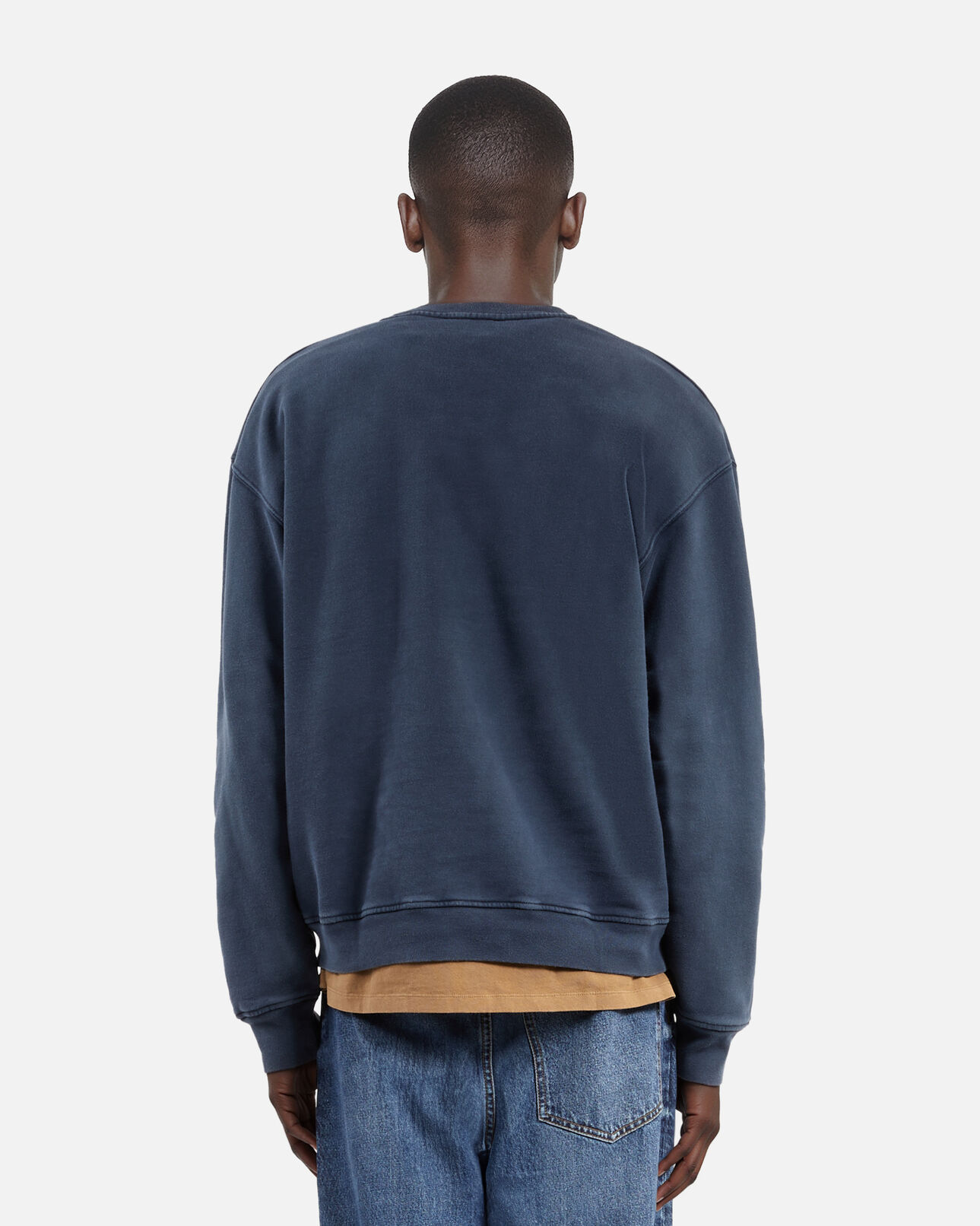 The Kooples HOMME WASHED NAVY sweatshirt avec sérigraphie logo bleu marine