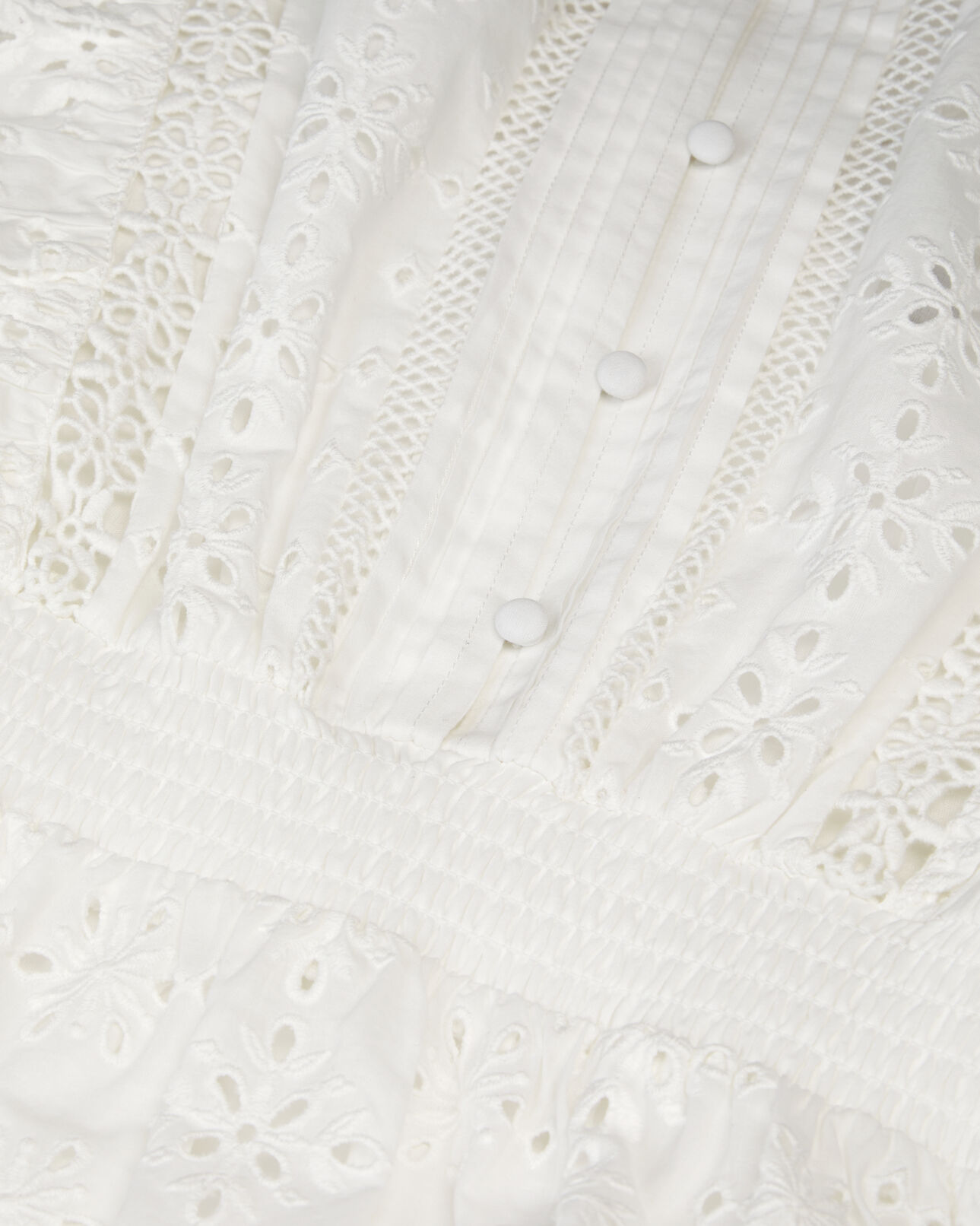 The Kooples WOMEN WHITE short white dress in english embroidery