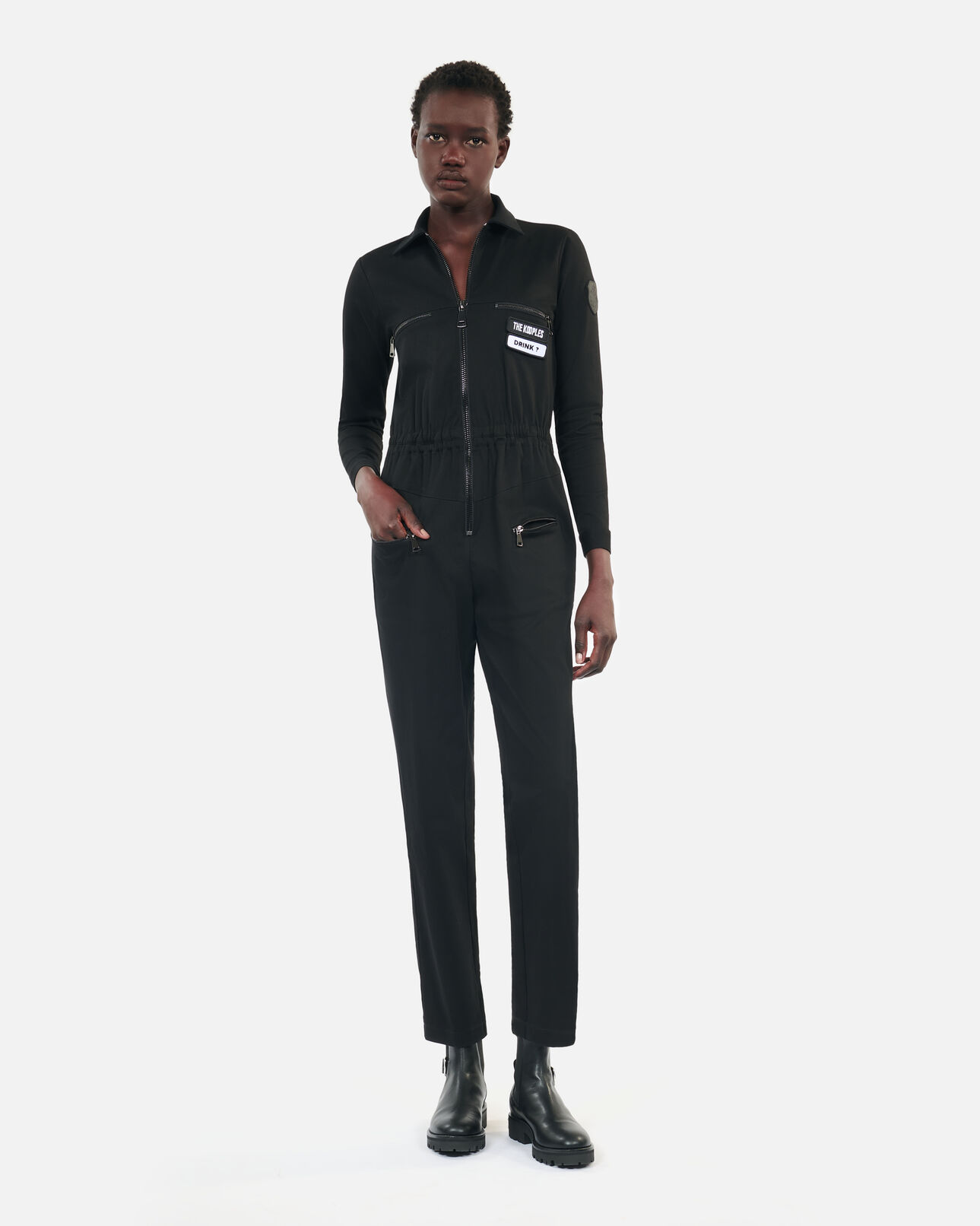 The Kooples FEMME BLACK combinaison the kooples x carolina ritzler noire en coton