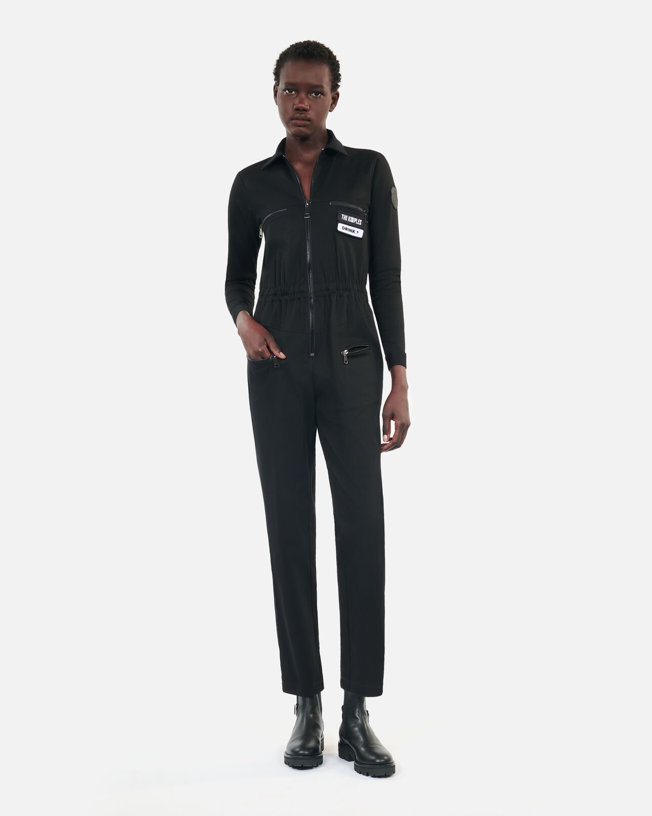 The Kooples FEMME BLACK combinaison the kooples x carolina ritzler noire en coton