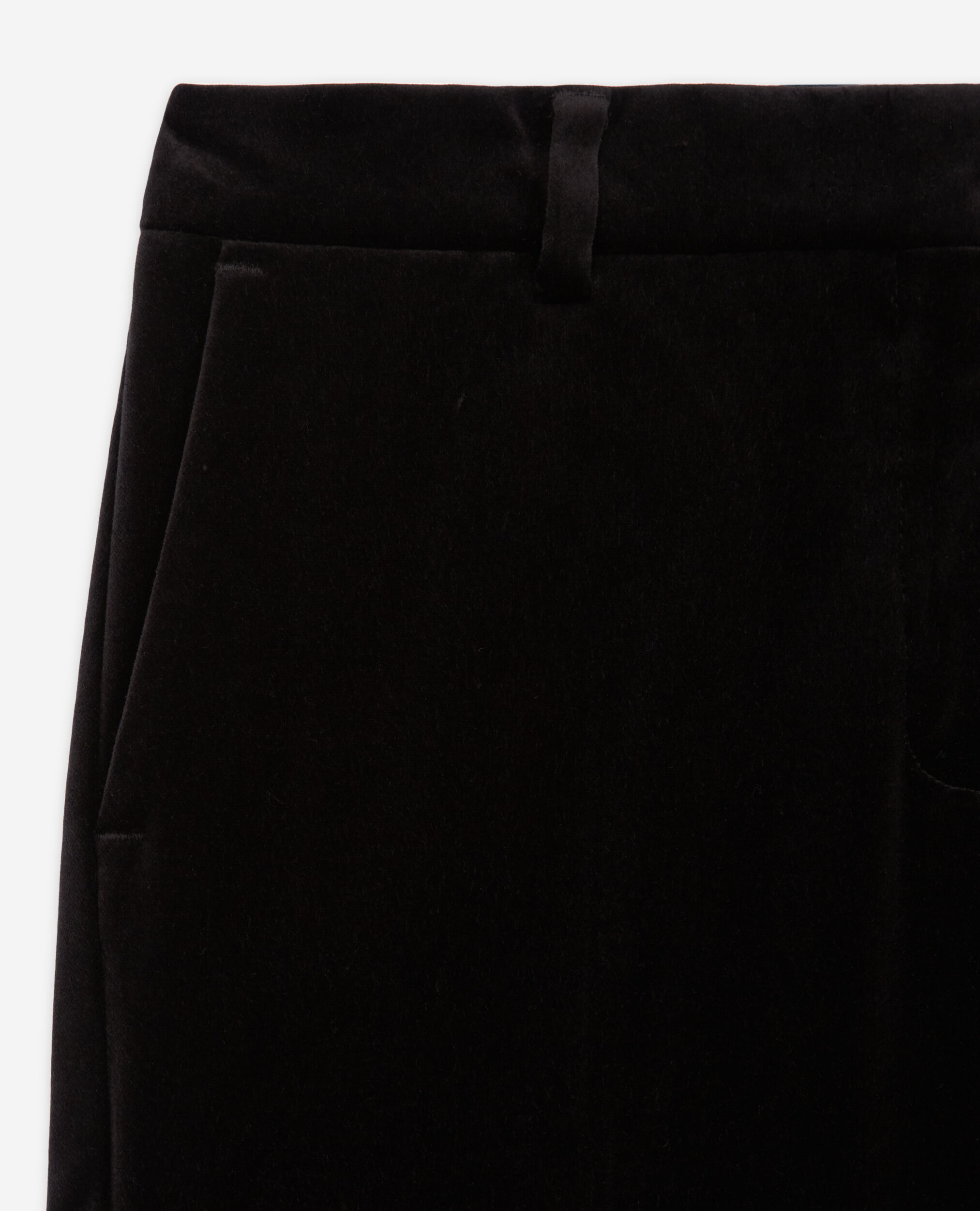 Pantalón traje campana terciopelo negro, BLACK, hi-res image number null