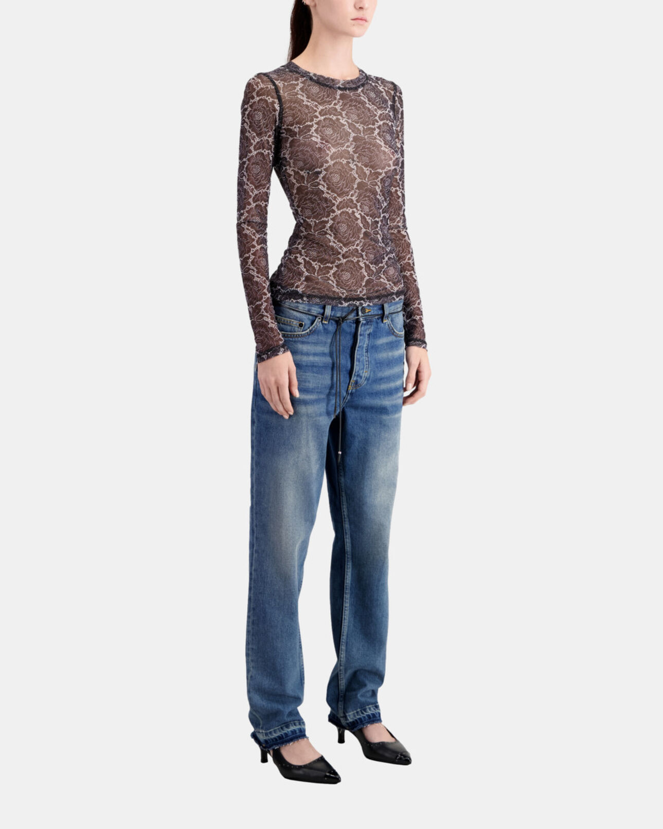 The Kooples FEMME BLACK top imprimé