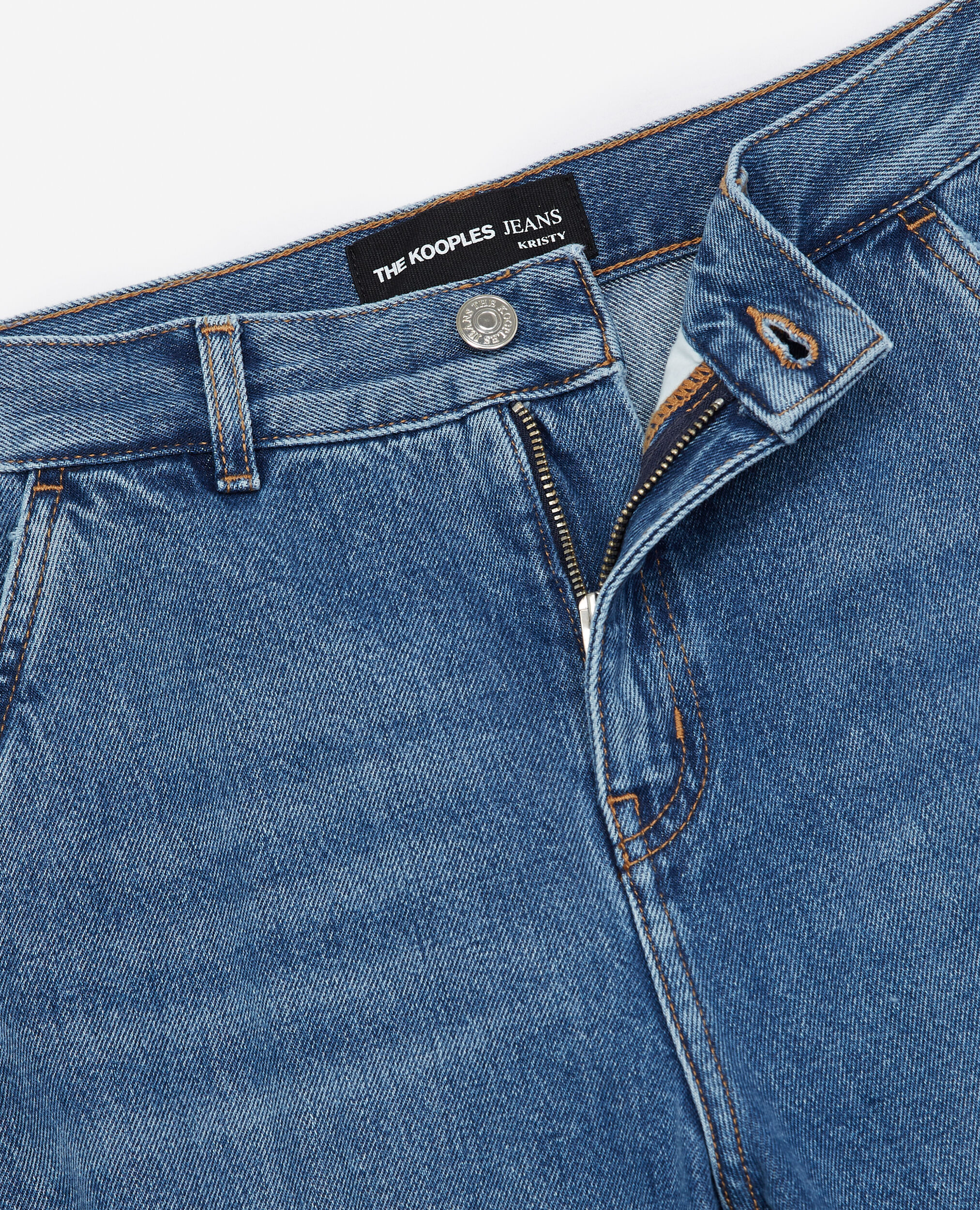 Light blue straight-cut jeans w/side pockets, BLUE DENIM, hi-res image number null