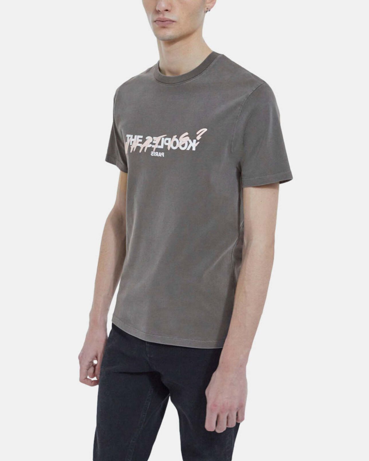 The Kooples HOMME GREY t-shirt gris clair imprimé what is