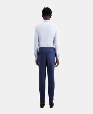 The Kooples HOMME BLUE pantalon bleu en flanelle