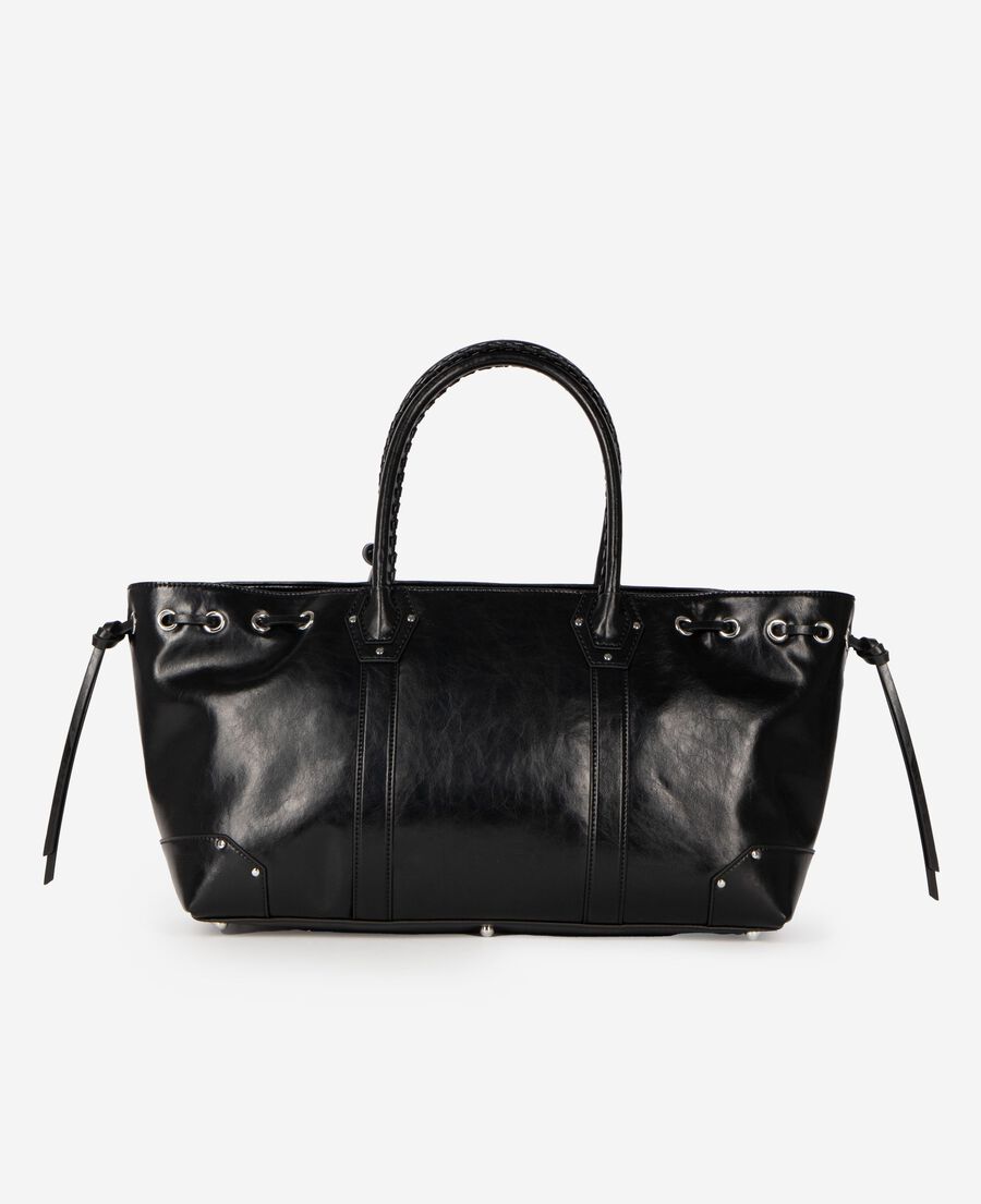 The Kooples F BLACK black recycled leather tote bag