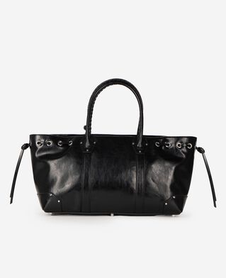 The Kooples F BLACK black recycled leather tote bag