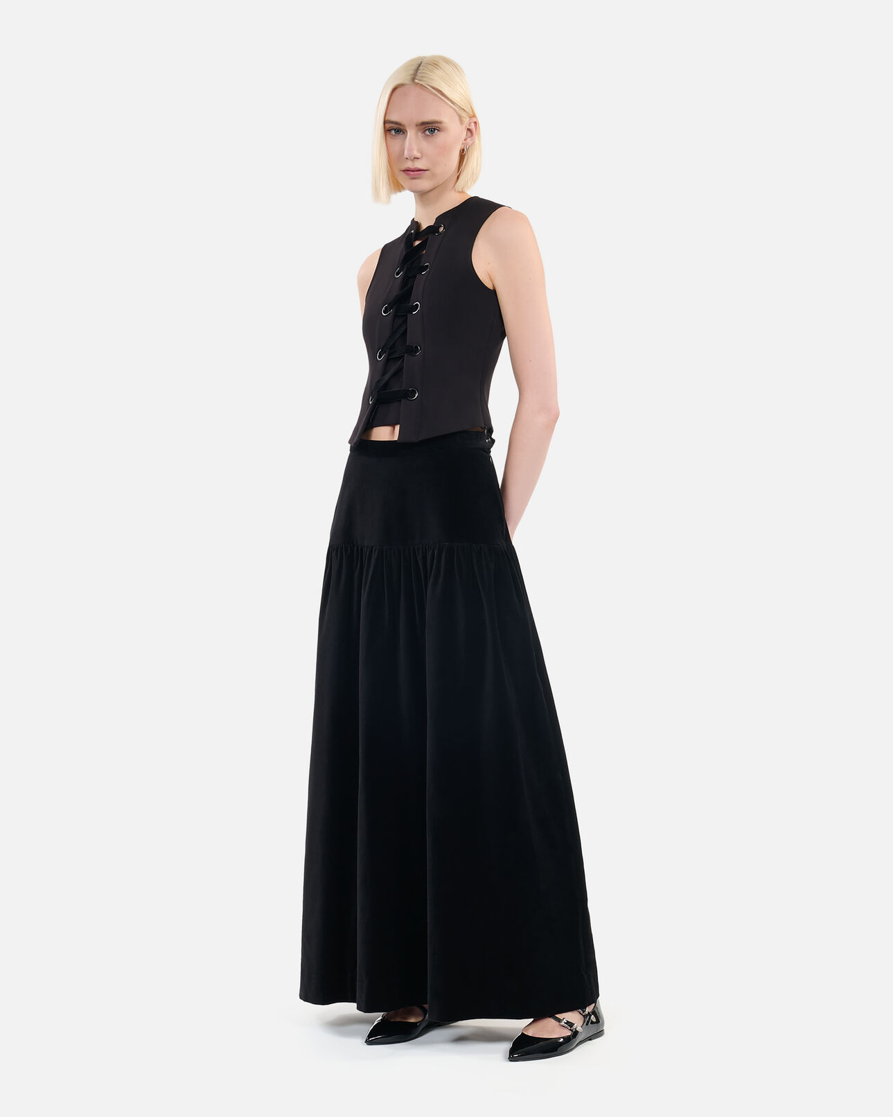 The Kooples WOMEN BLACK black top with lacing