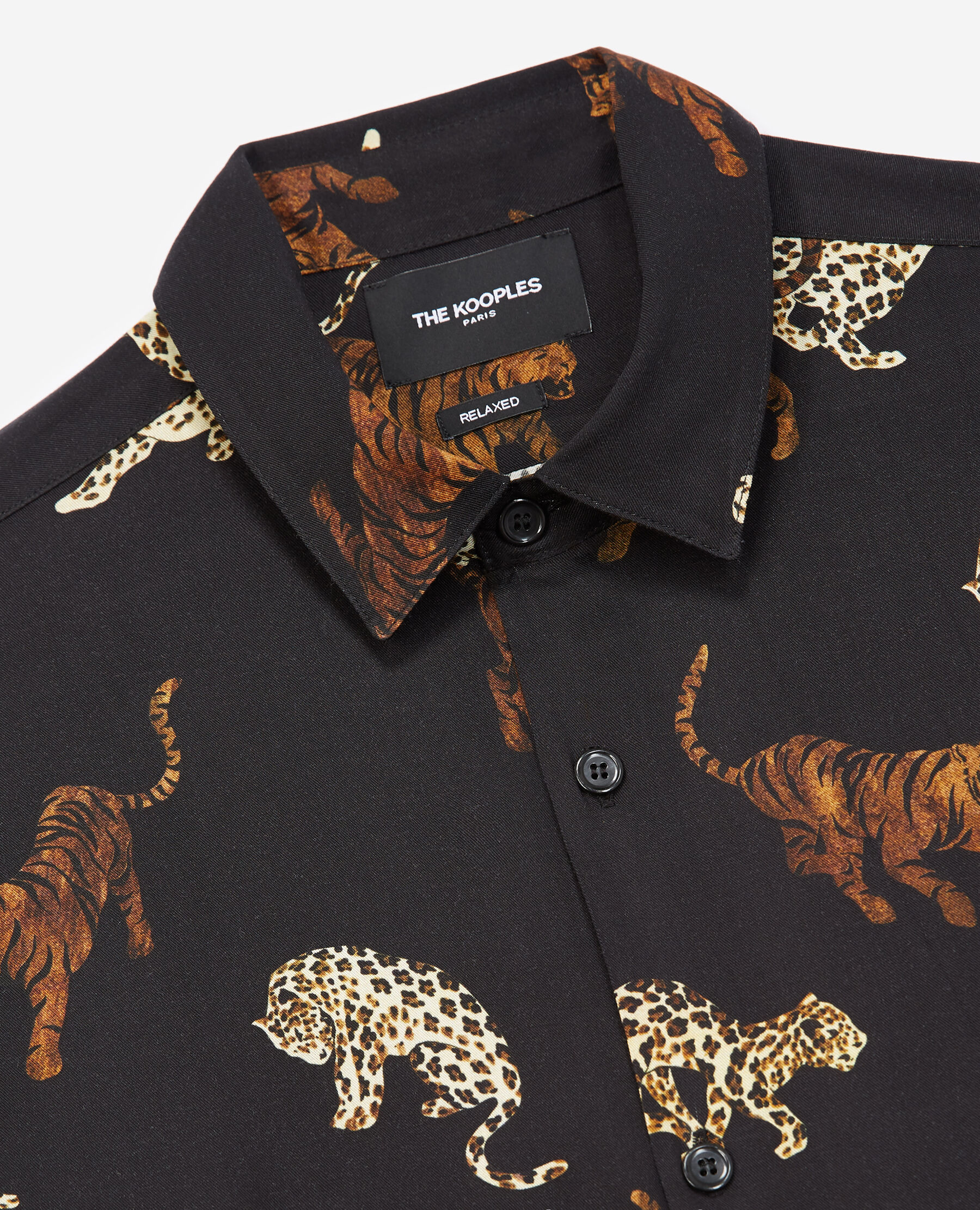 Black classic collar shirt with motif The Kooples