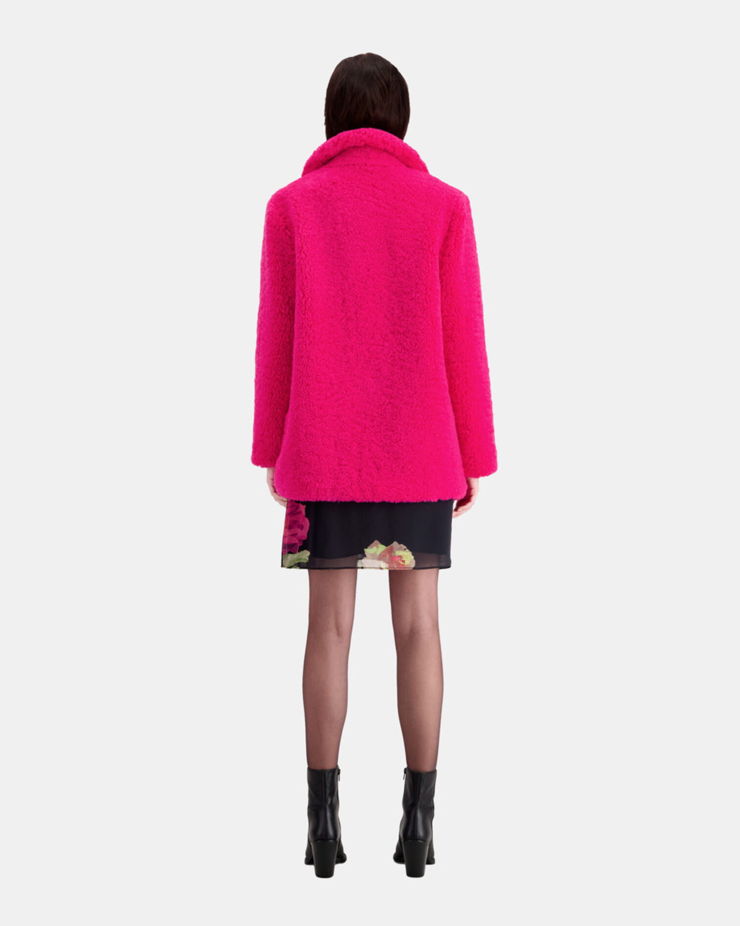 Manteau imitation fourrure rose, FUSHIA, hi-res image number null