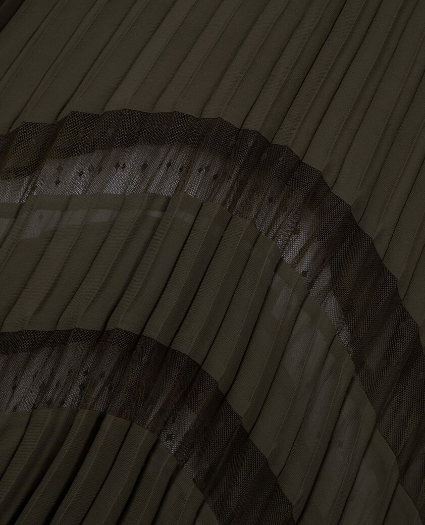 The Kooples WOMEN KAKI khaki pleated maxi dress