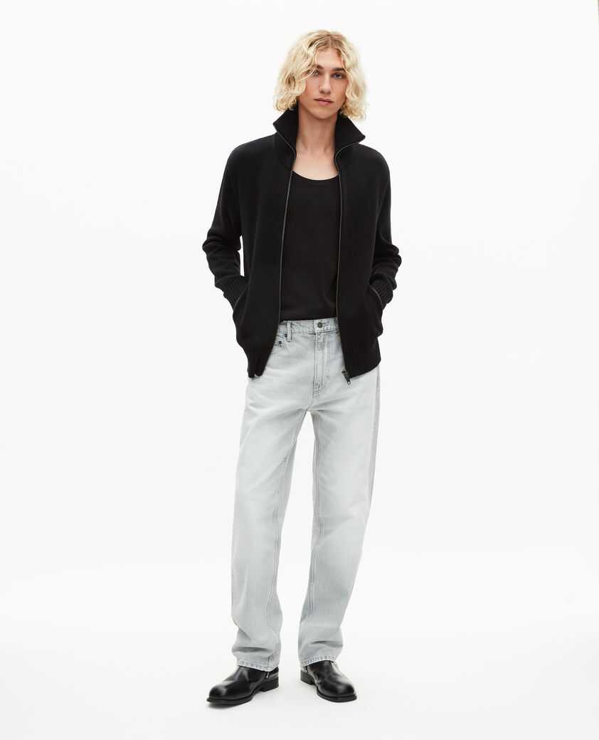 The Kooples MEN BLACK black zip-up cardigan