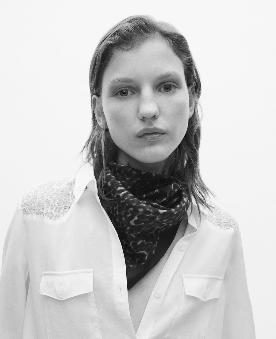 The Kooples MUJER LEOPARD pañuelo de seda con estampado de leopardo