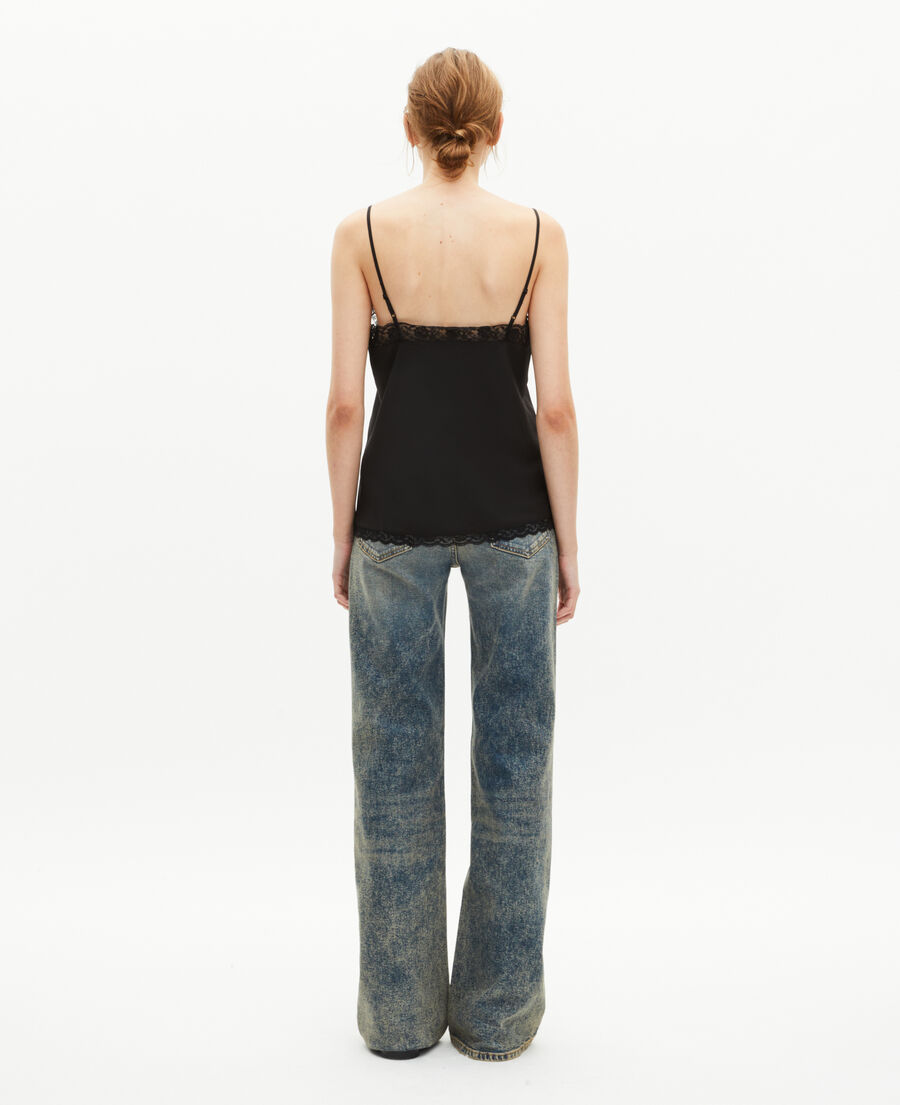 The Kooples MUJER BLACK top seda negro