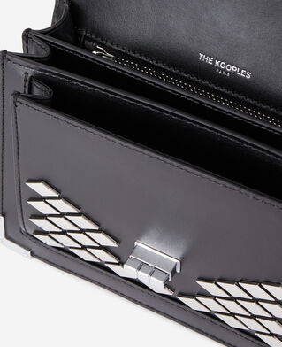 The Kooples WOMEN BLACK emily small bag in black leather with studs