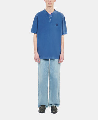The Kooples H BLUE BRUT blue piqué cotton polo t-shirt