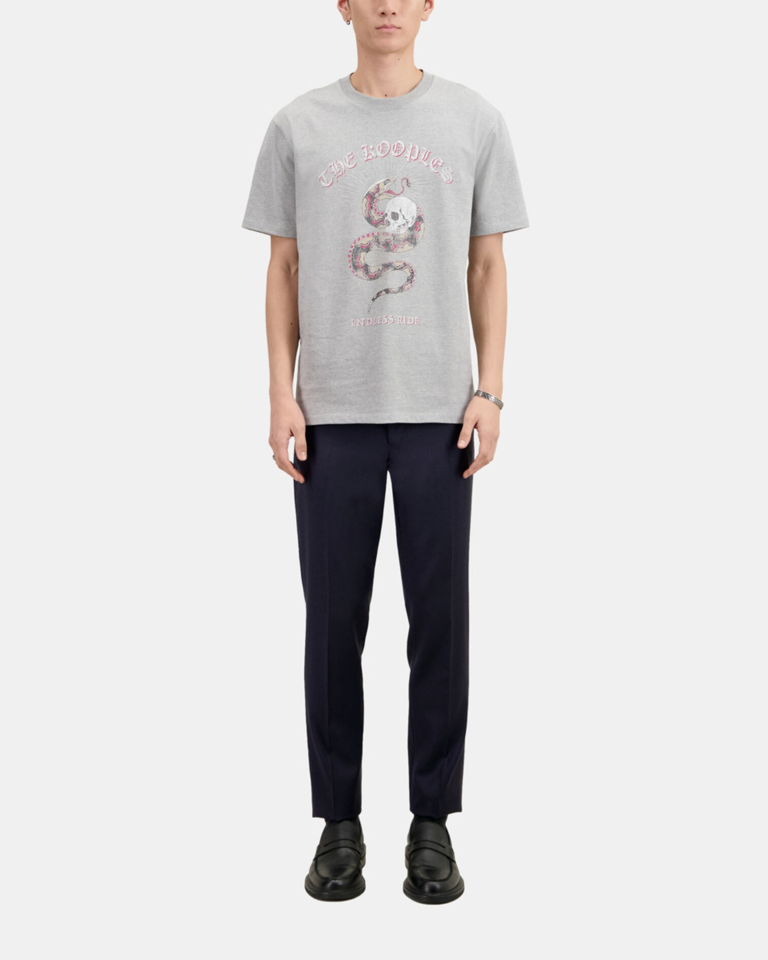 Camiseta hombre gris claro Sneaky snake, LIGHT GREY CHINE, hi-res image number null