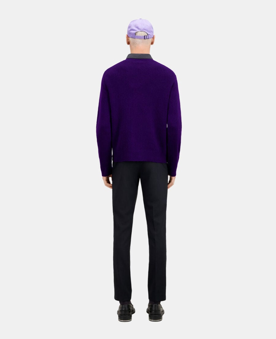 The Kooples HOMME DARK PURPLE pull en mélange de laine et alpaga violet