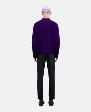 The Kooples HOMME DARK PURPLE pull en mélange de laine et alpaga violet