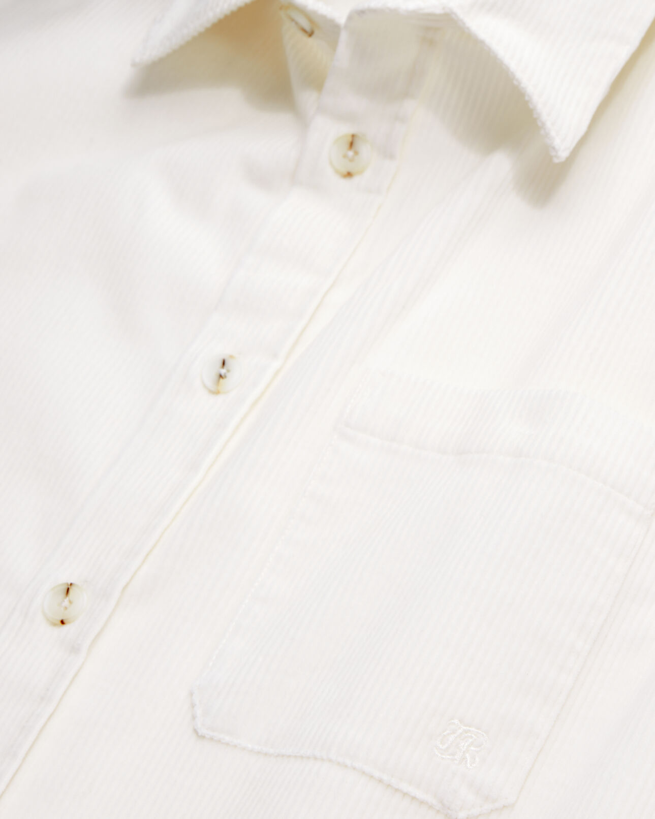 The Kooples HOMME ECRU chemise écrue en velours côtelé
