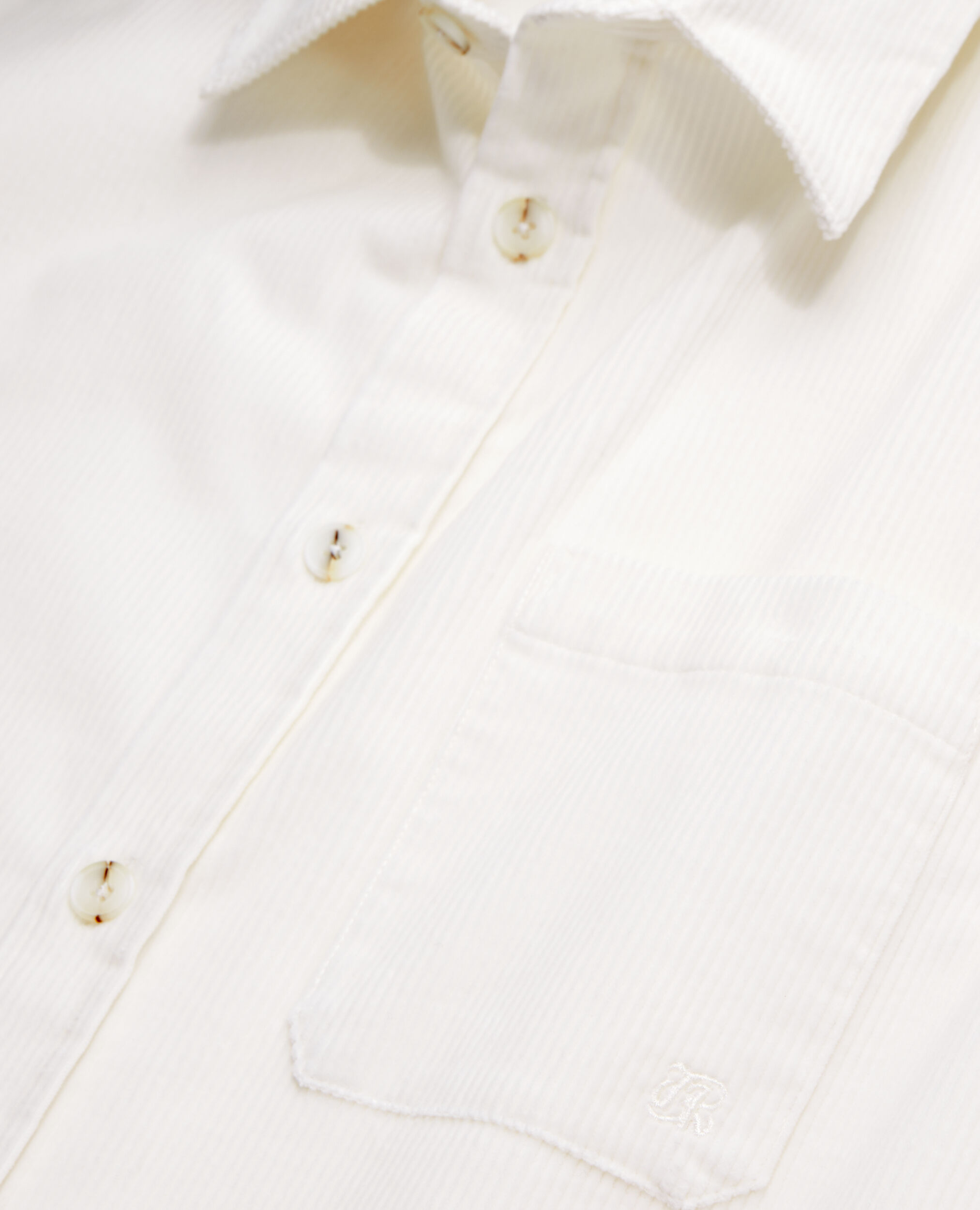 Ecru corduroy shirt, ECRU, hi-res image number null