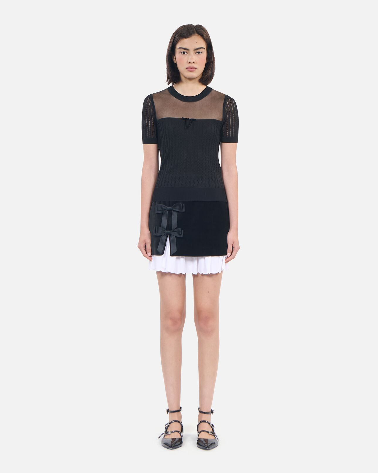 The Kooples FEMME BLACK pull en maille ajourée noir