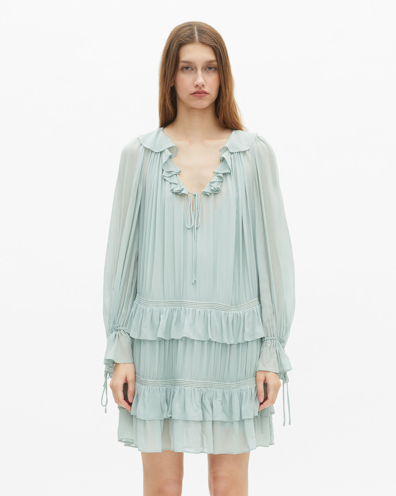 The Kooples FEMME BLUE/GREEN robe courte bleu