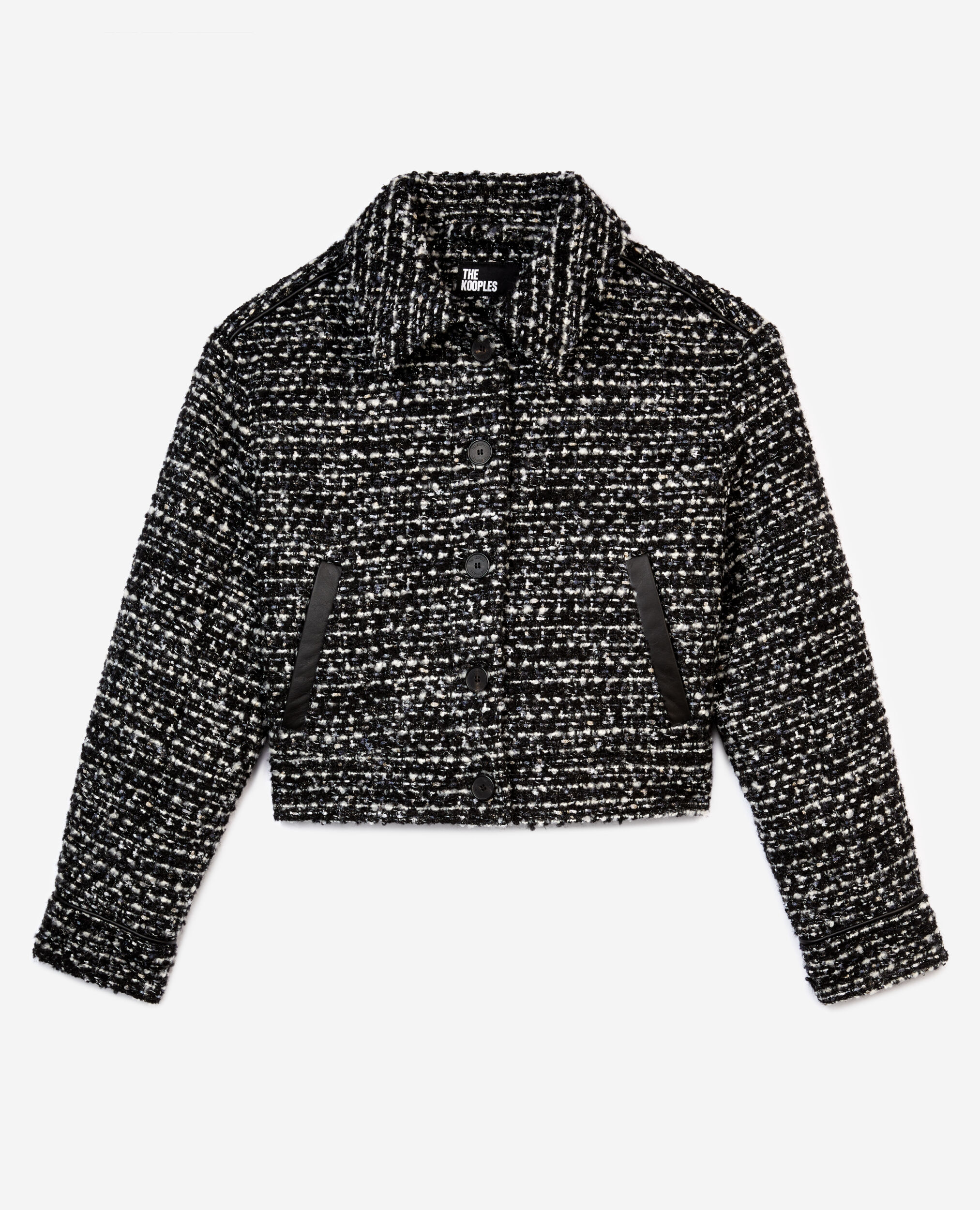 Black and white tweed jacket, BLACK WHITE, hi-res image number null