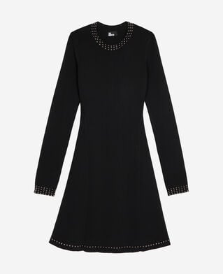 The Kooples FEMME BLACK robe courte avec spikes noire