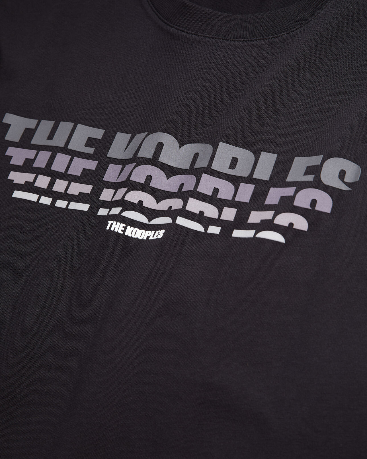 The Kooples HOMME BLACK t-shirt homme noir avec sérigraphie logo en dégradé de couleur