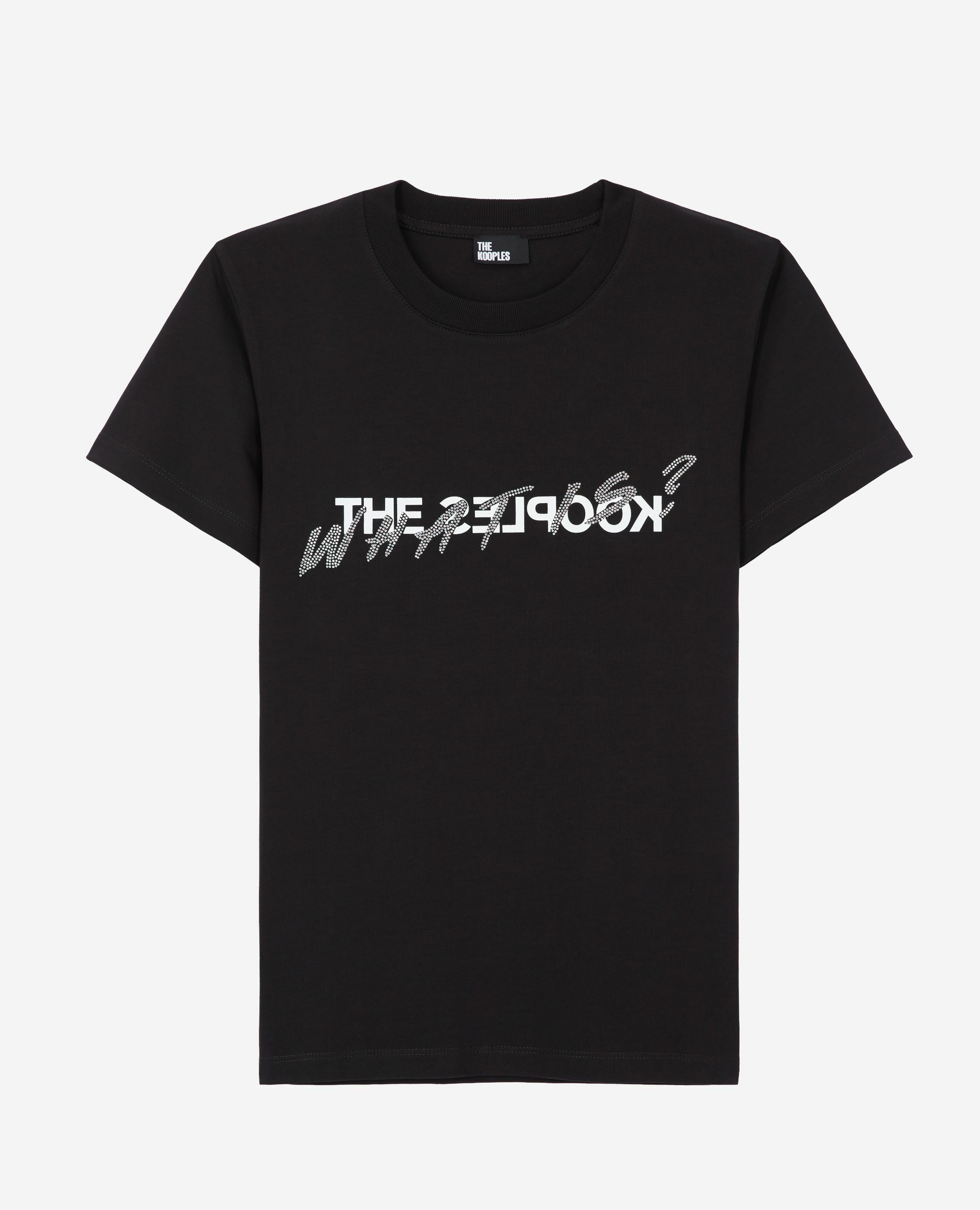 T-shirt What is avec strass noir, BLACK, hi-res image number null