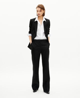 The Kooples FEMME BLACK veste tailleur détails satin noire