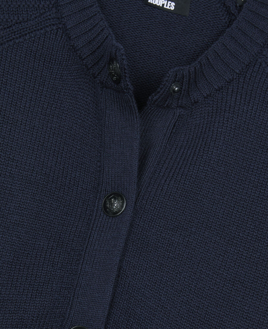 The Kooples DAMEN DARK BLUE marineblaue strickjacke aus wolle