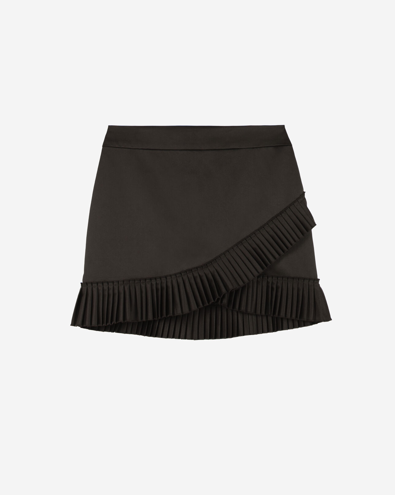 The Kooples DAMEN BLACK kurzer schwarzer satinrock