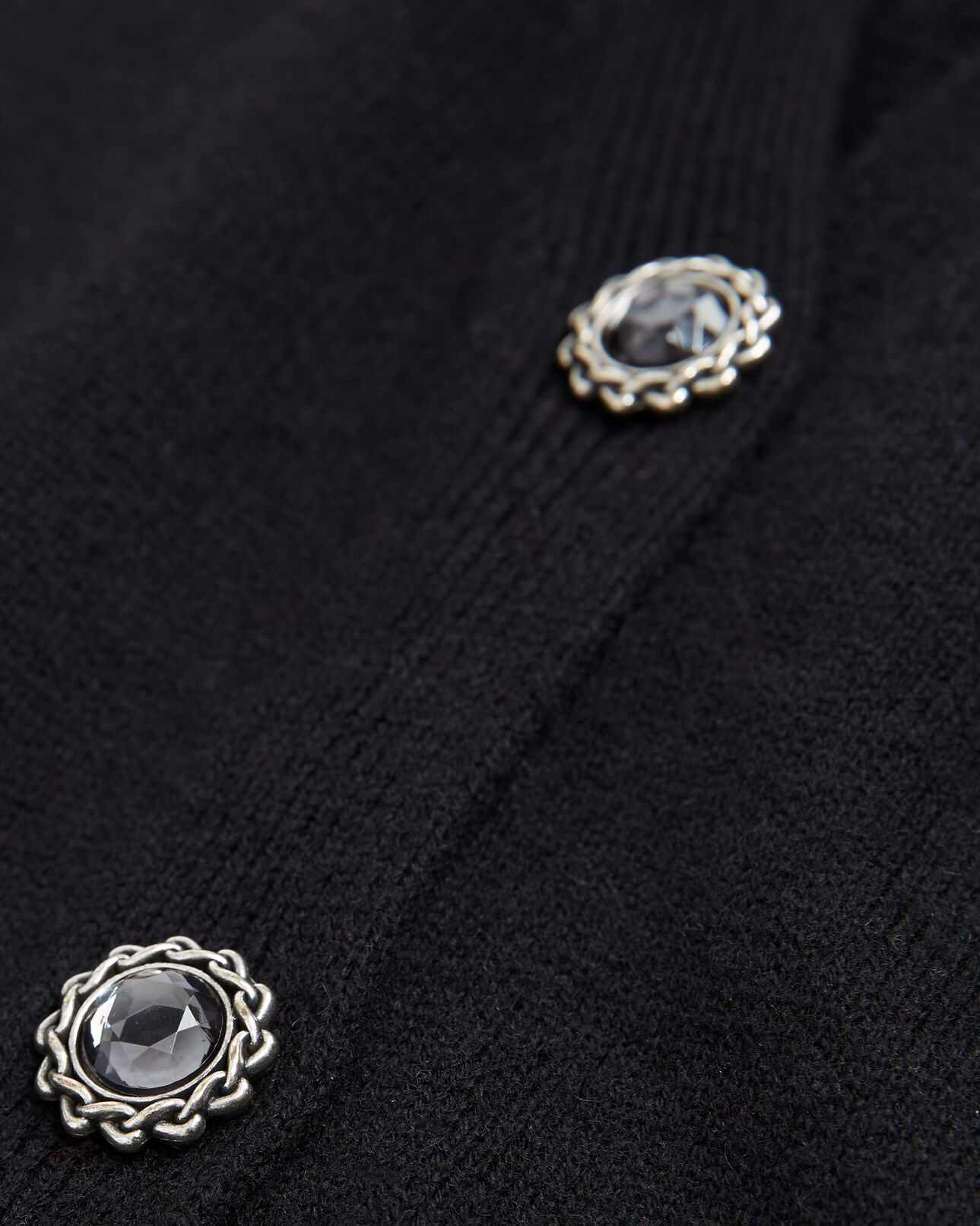 The Kooples WOMEN BLACK sleeveless wool cardigan with jewel buttons