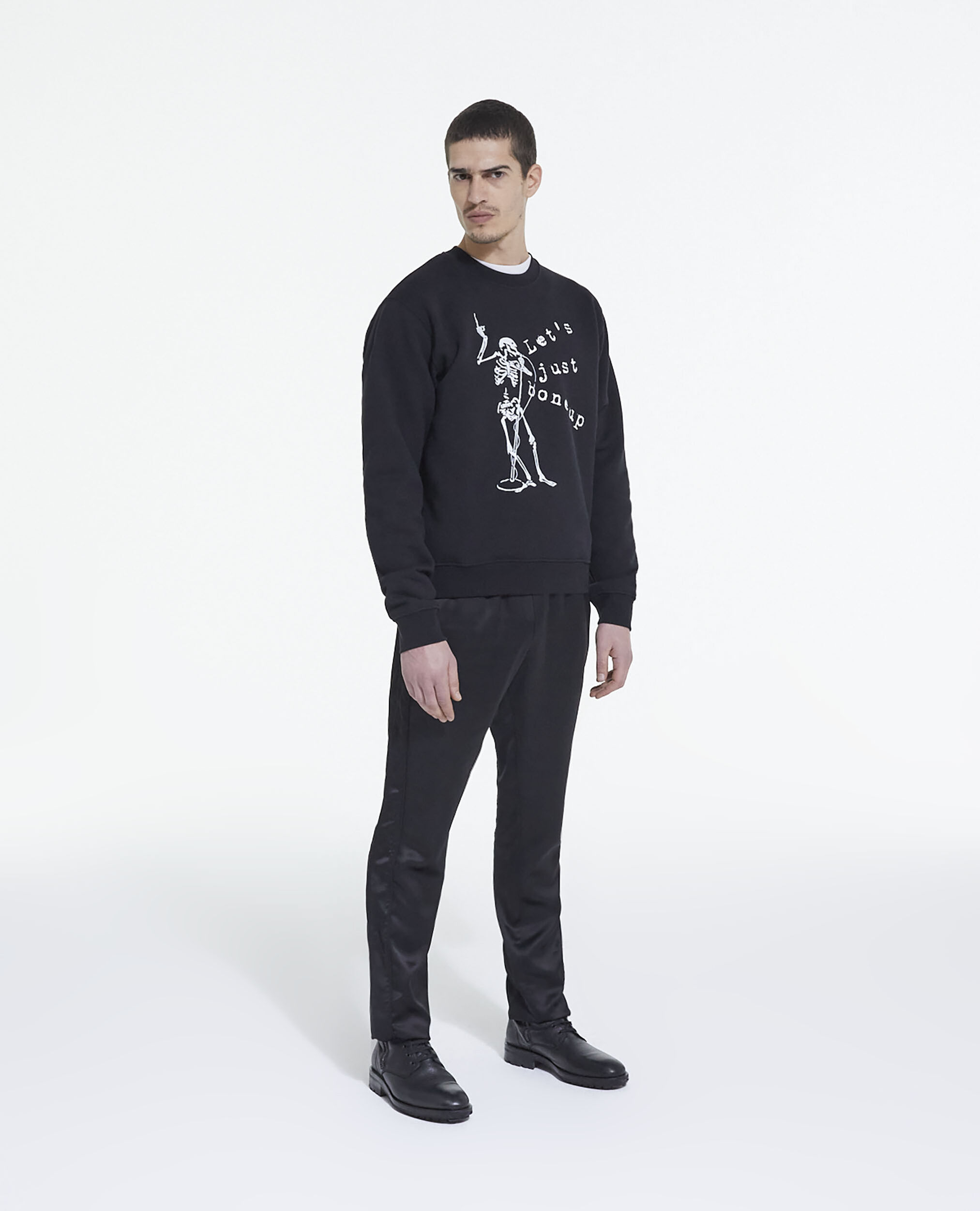 Sweatshirt sérigraphié noir, BLACK, hi-res image number null