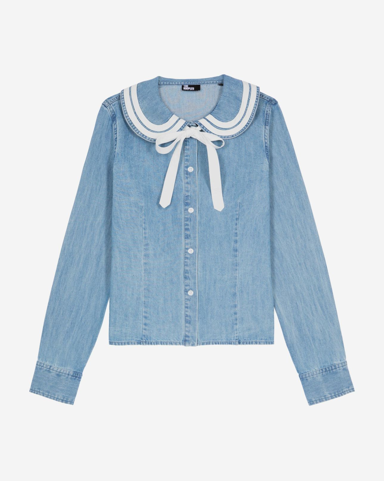 The Kooples FEMME BABY BLUE chemise col claudine en denim