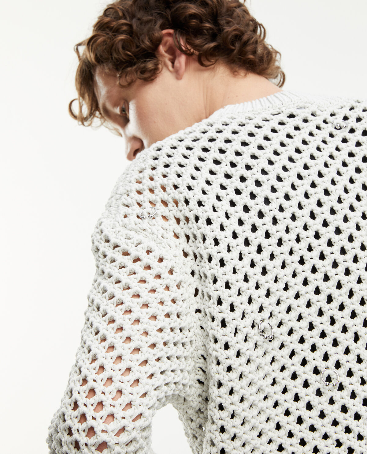 Ecru openwork cotton sweater The Kooples