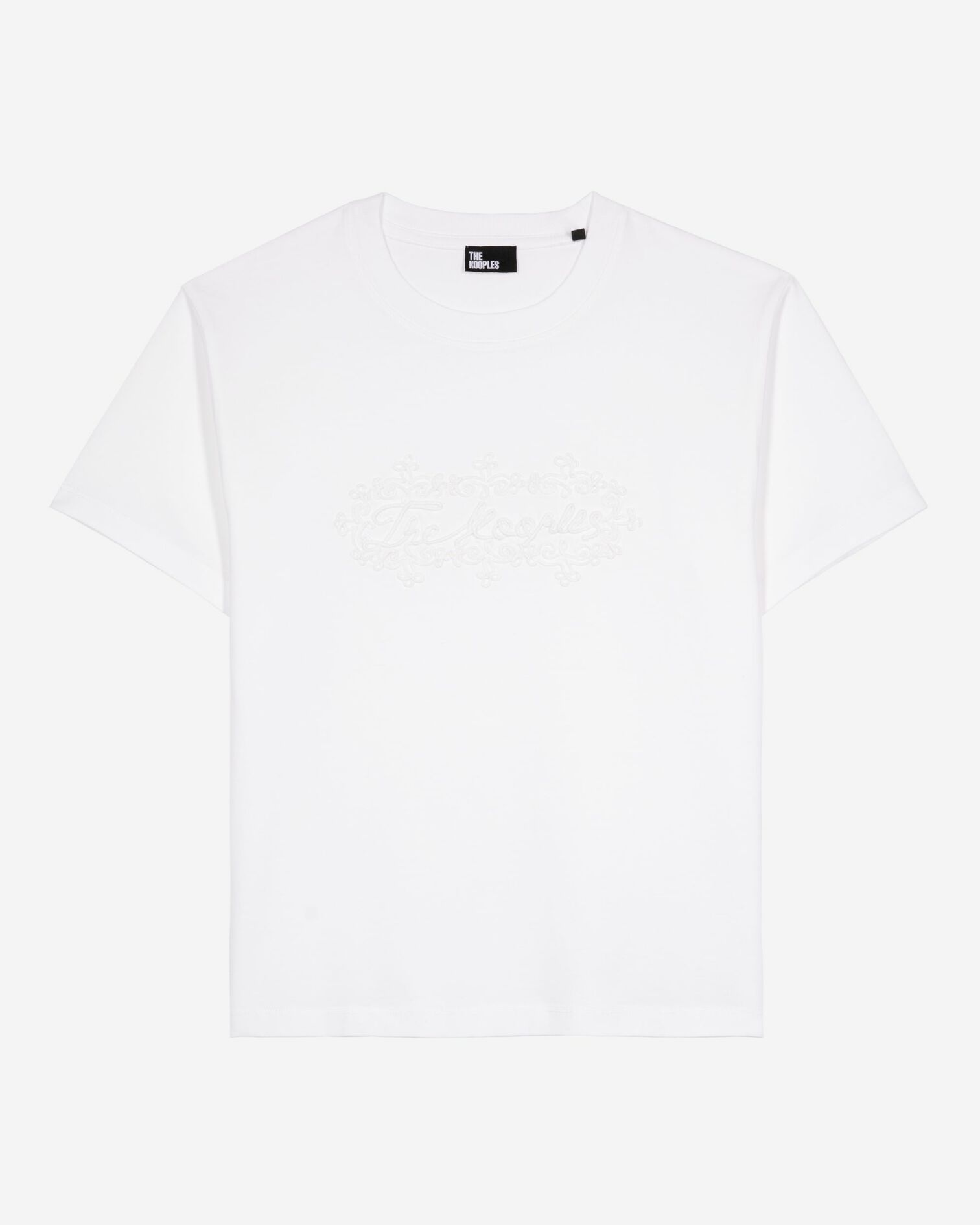 Women's white logo embroidery T-shirt, WHITE, hi-res image number null