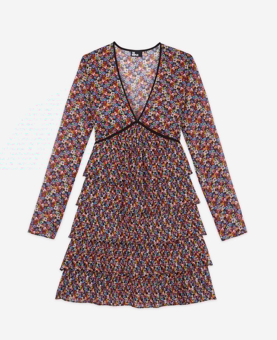 The Kooples FEMME MULTICOLOR robe courte multicolore plissée