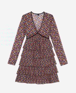 The Kooples FEMME MULTICOLOR robe courte multicolore plissée