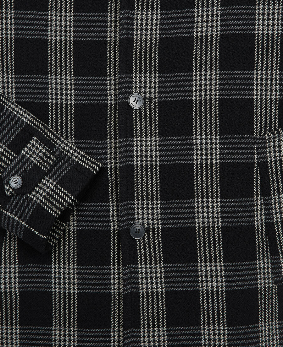 The Kooples HERREN BLACK-ECRU bedruckter übergroßer mantel mit knöpfen