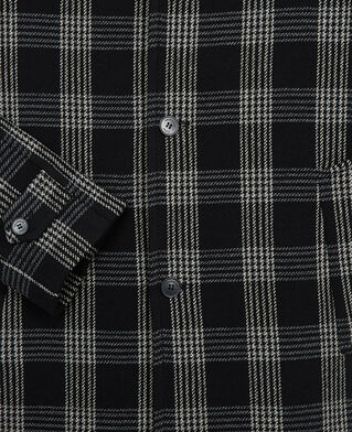 The Kooples HERREN BLACK-ECRU bedruckter übergroßer mantel mit knöpfen