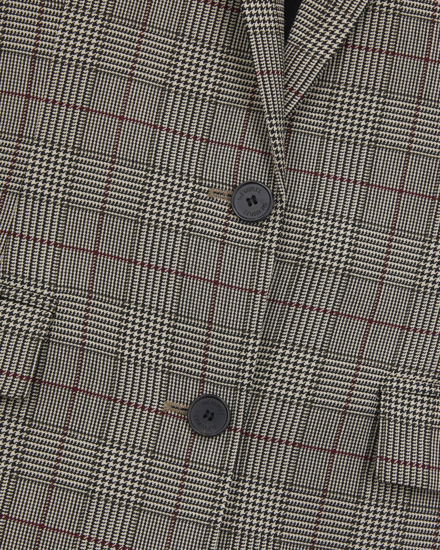 Glencheck-Blazer in Beige und Bordeaux, ECRU / BLACK / BURGUNDY, hi-res image number null