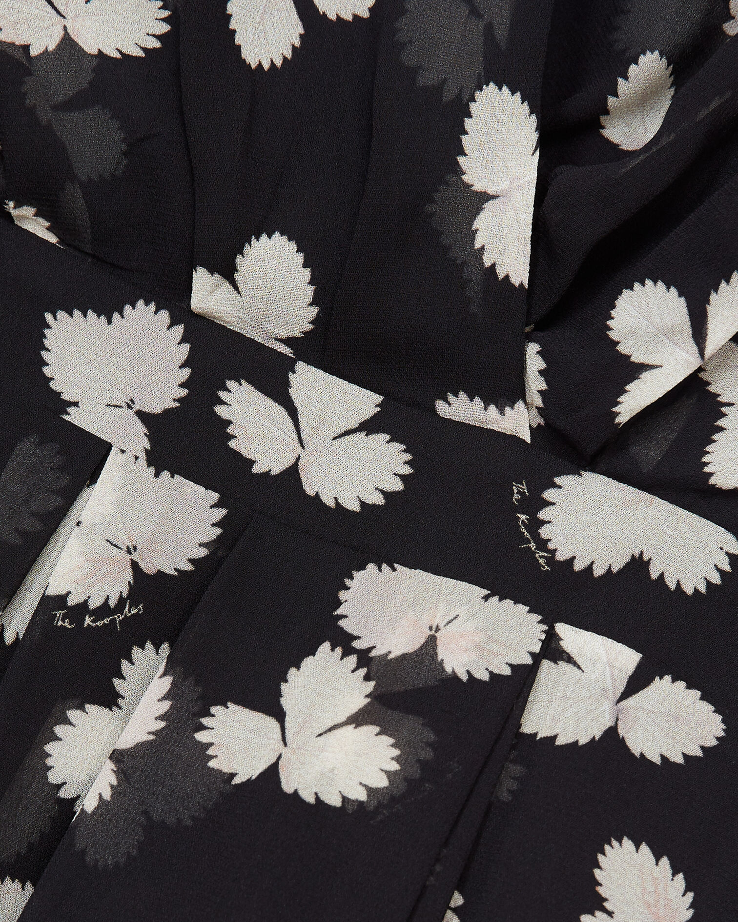 Robe longue noire fleurie asymétrique, BLACK-ECRU, hi-res image number null