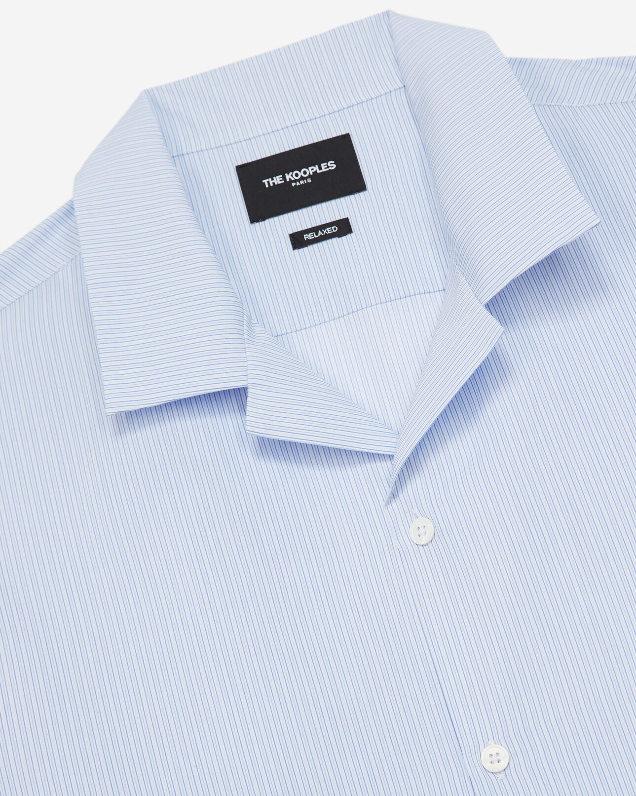 The Kooples MEN SKY blue and white striped cotton shirt