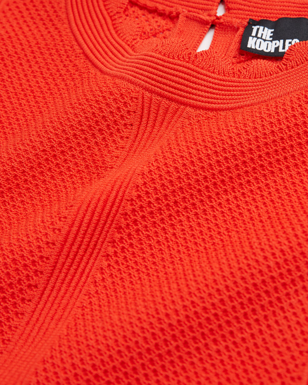 The Kooples WOMEN PUMPKIN orange short knit top