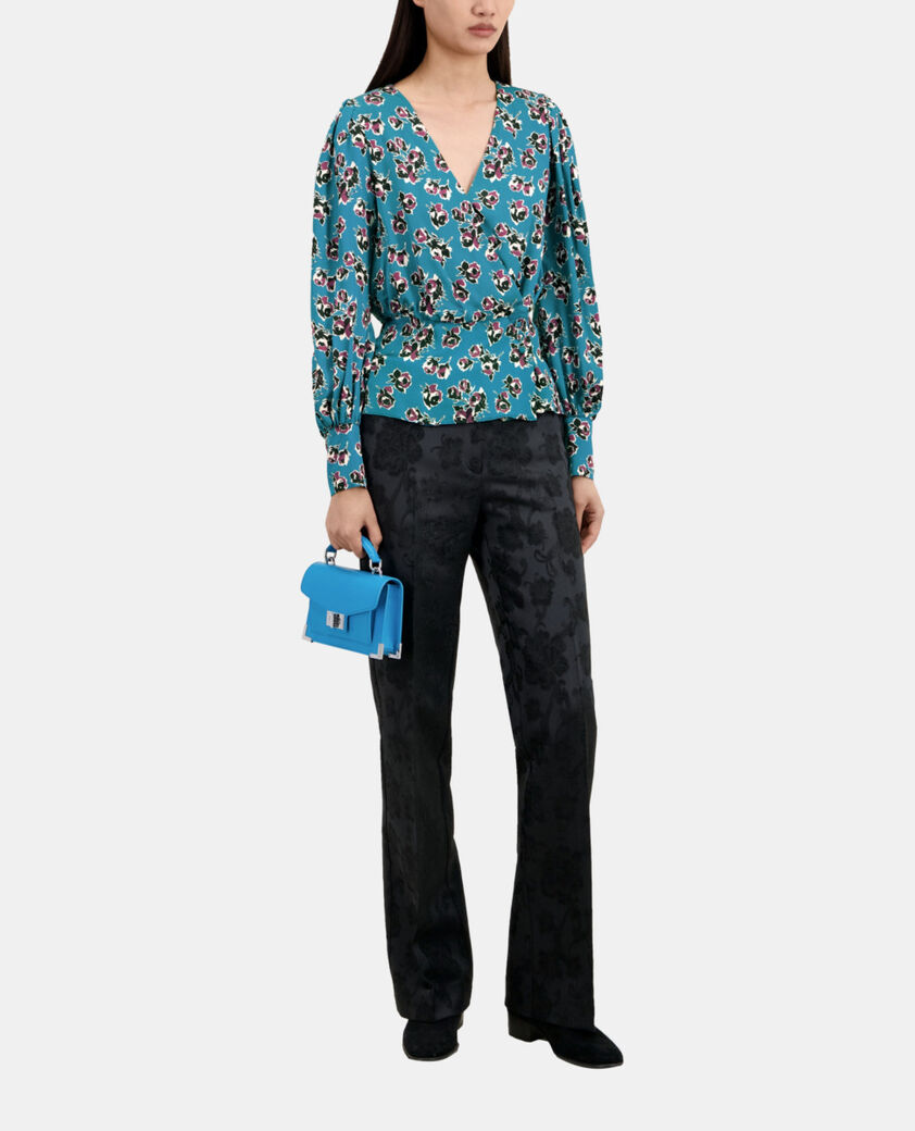 The Kooples FEMME PINK - BLUE top croisé imprimé