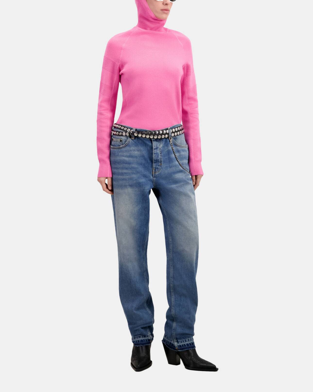The Kooples WOMEN OLD PINK pink balaclava sweater